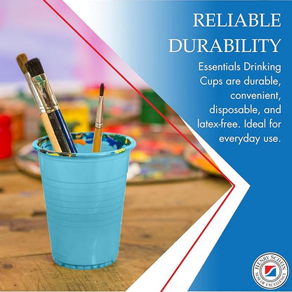 Essentials Healthcare Products Plastic Drinking Cups - Full Case of 1000 Cups - Blue 5 oz Disoposable Cups for Cold Beverages, Parties, Office, or Medical Use - Durable & Convenient