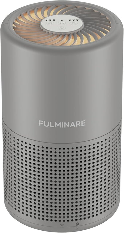 FULMINARE Air Purifiers for Bedroom H13 True HEPA Air Filter, Quiet Air Cleaner With Night Light, Portable Small Air Purifier for Home, Office, Living Room (Gray)