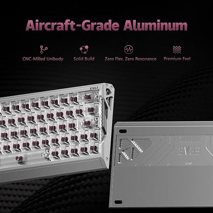 IQUNIX EV63 Hall Effect Magnetic Gaming Keyboard 60% | Rapid Trigger, Adjustable Actuation for FPS Gamers | Hot Swap, SOCD, RGB, Full Aluminum Case (Silver Blade)