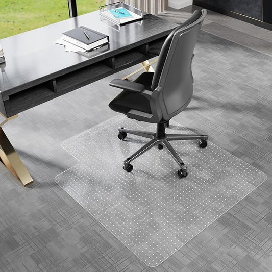 Office Chair Mat for Carpet, 45" x 53" Low Pile Carpet Protector Mat for Office Chair, Under Desk Office Mats for Rolling Chairs, Easy Glide, with Lip