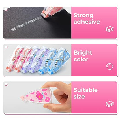 M&G 6 Pack Double Sided Glue Tape Roller, 48M/157 FT Scrapbook Tape Supplies, Glue Tape Double-Sided Adhesive Tape Runner for Scrapbooking School Office Home Journaling Supplies