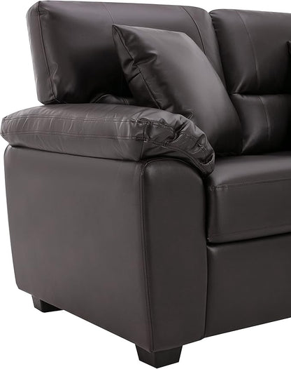 Morden Fort Faux Leather Love seat and Sofa Set, Modern Luxury and Comfy Furniture Sleeper Couches for Living Room, Apartment, Office, Lounge Room