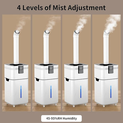 30L Commercial Humidifier for Large Room up to 4200 sq ft, Smart Cool Mist Humidifier with Precision Sensor, Top Fill, 360° Nozzle for Home, Office, Plants