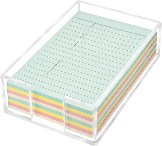 Acrylic Sticky Note Holder, 4 x 6 Crystal Clear Sticky Note Dispenser Acrylic Notepad Holder for School Home Office Desk Organization