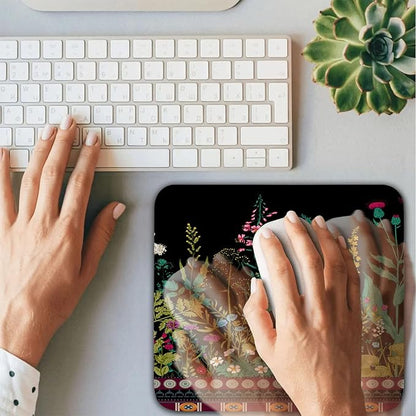 Flowers & Plants Patterns Desk Mat, Large Gaming Mouse Pad Non-Slip Rubber Base with Stitched Edges, Waterproof Protection for PC Laptop Home Office Desk Decor (12.5x10.5in)