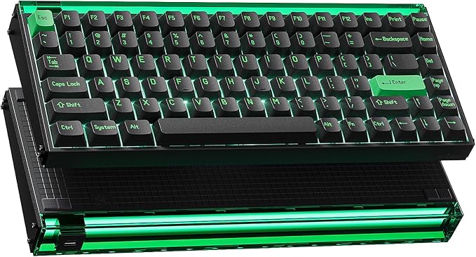 MelGeek MADE84 Pro Wired Keyboard, Hall Effect Magnetic Switch Gaming Keyboard, 75% Compact Rapid Trigger, Hot-Swappable, RGB Snap Tap & Adjustable Actuation, Online HIVE Custom (DF Green)