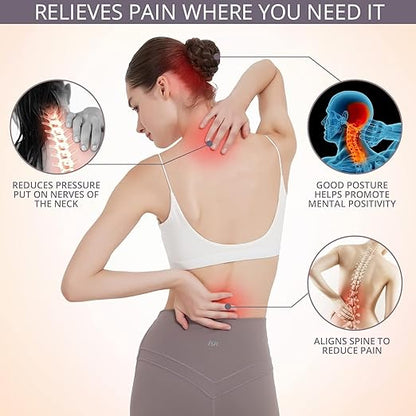 Posture Corrector for Back Support: Adjustable Shoulder Posture Brace for Men and Women (Beige, Large/X-Large)