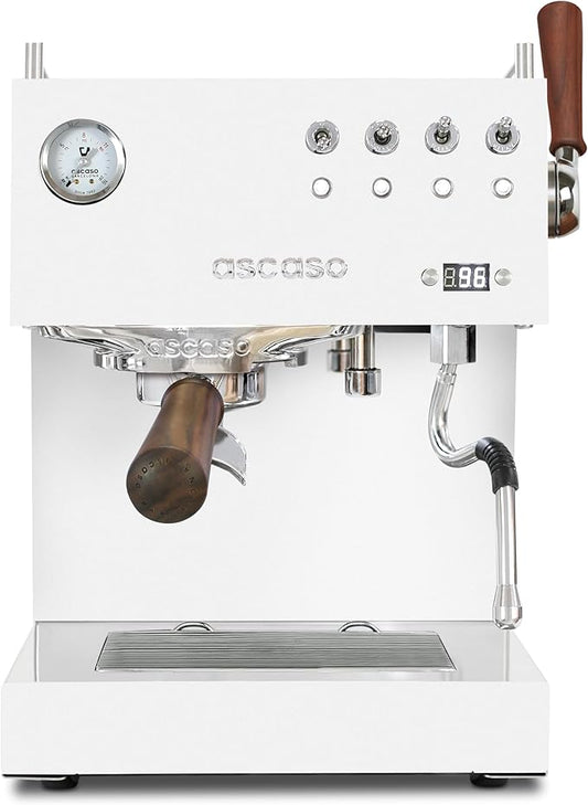 Ascaso Steel DUO PLUS Espresso Machine | PID | Programmable | Volumetric Controller | Dual Thermoblock | 120V | (White)