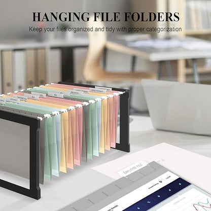 ViVin Hanging File Folders, 1/5-Cut Adjustable Tabs with 48 Per Box, 1 Inch Expansion, 48 Pack Letter Size Hanging File Folders, Designed for Office Home School Filing Cabinet(Assorted)