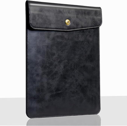 Genuine Leather Laptop Sleeve Compatible with 13 Inch MacBook Air M4 M3 M2 M1＆MacBook Pro M2 2022 M1 2020-2016,Laptop Cover for 13-13.3 Inch Notebook,Black