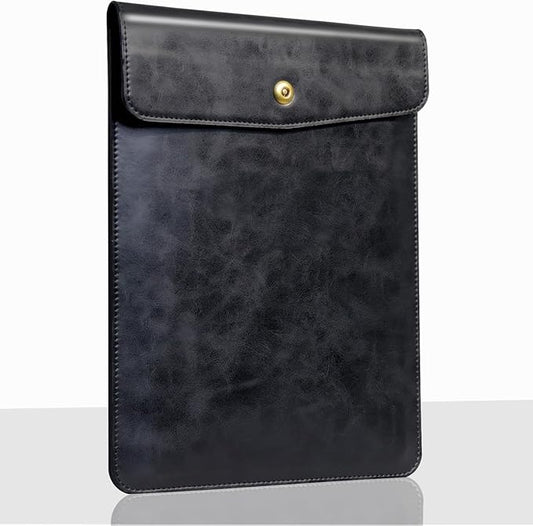 Genuine Leather Laptop Sleeve Compatible with 13 Inch MacBook Air M4 M3 M2 M1＆MacBook Pro M2 2022 M1 2020-2016,Laptop Cover for 13-13.3 Inch Notebook,Black