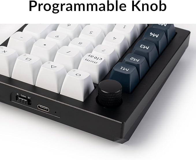 Keychron Q0 Max Wireless Custom Mechanical Numpad, 2.4 GHz/Bluetooth 5.1/Wired QMK Number Pad, RGB Hot-Swappable with Gateron Banana Switch for Laptop Mac Windows Linux - Black