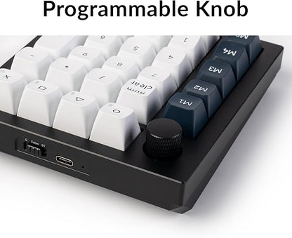 Keychron Q0 Max Wireless Custom Mechanical Numpad, 2.4 GHz/Bluetooth 5.1/Wired QMK Number Pad, RGB Hot-Swappable with Gateron Red Switch for Laptop Mac Windows Linux - Black