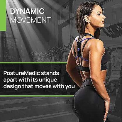 PRIMEKINETIX PostureMedic Dynamic Posture Corrector - Active Resistance Training System for Upper Back Strengthening & Shoulder Alignment - Stretches Chest, Strengthens Back - Doctor Recommended - Size S (Red)