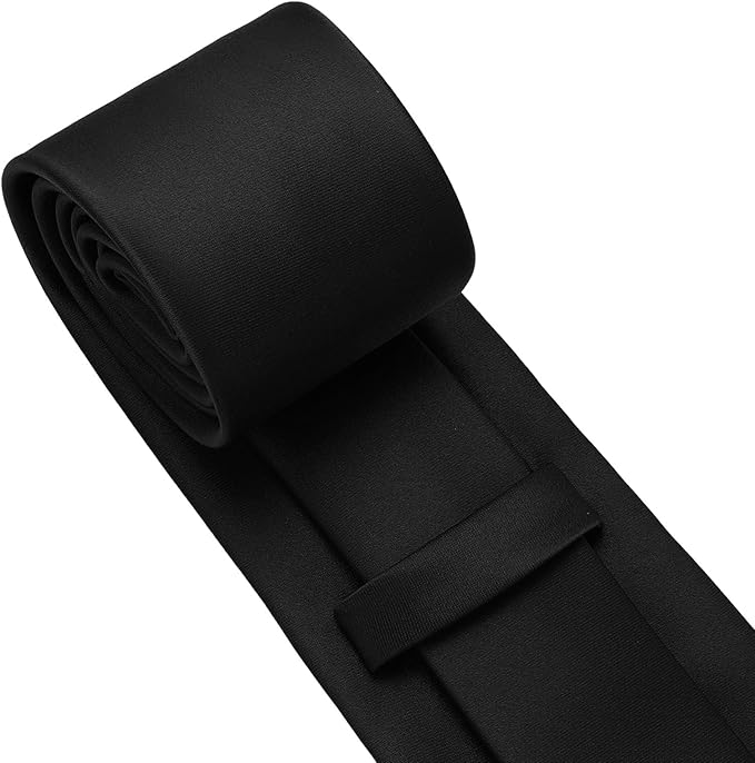 PenSee Men's Tie Set Solid Pure Color 3.15" (8CM) Classic Formal Plain Necktie and Pocket Square Set For Men