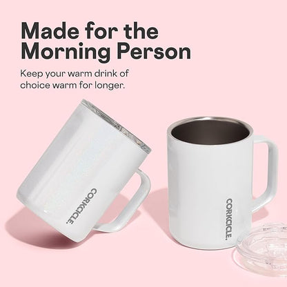 Corkcicle Classic Coffee Mug - Triple Insulated Stainless Steel for Travel - Shatter-Proof Lid - Keeps Drink Hot Over 3 Hours - Holiday Mug Gift - Great for Gifting Warmth - 16 oz - Minnie Tie Dye