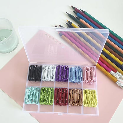 Colored Small Paper Clips Set Including 400 Pcs 28mm/1.1 inch Paperclips for Home, School and Office Use