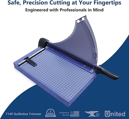 United Office Products T14P Professional Guillotine Paper Trimmer, Sturdy Metal Base, 14" Cut Length, 40 Sheet Capacity, Paper Cutter for Offices, Schools and Crafts