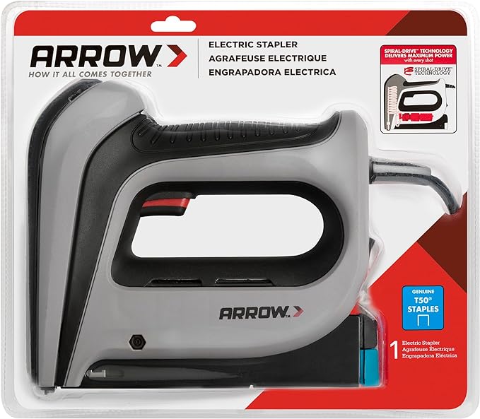 Arrow T50ACD Heavy Duty Corded Electric Staple Gun for Upholstery, Furniture, Office, Decorating, Fits 1/4", 5/16”, 3/8", or 1/2" Staples