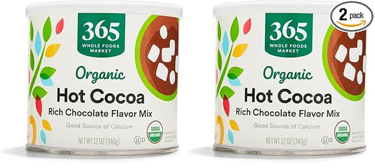 365 by Whole Foods Market, Organic Rich Hot Cocoa Mix, 12 Ounce (Pack of 2)