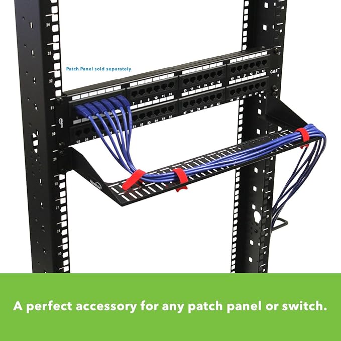 NavePoint 1U Cantilever 19 Inch Cable Lacing Shelf Cable Management 6 Inch Depth New