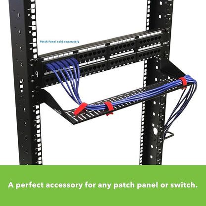 NavePoint 1U Cantilever 19 Inch Cable Lacing Shelf Cable Management 6 Inch Depth New