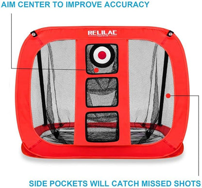 Pop Up Golf Chipping Net - Indoor/Outdoor Golfing Target Accessories for Backyard Accuracy and Swing Practice - Gifts for Men, Dad, Husband, Women, Kid, Golfers