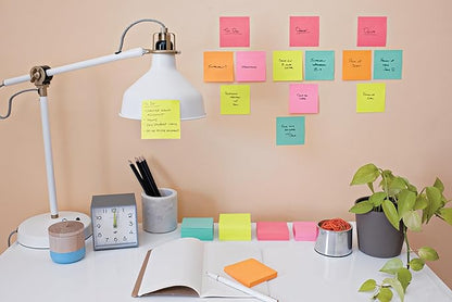 Post-it Super Sticky Notes, 24 Sticky Note Pads, 3 x 3 in., School Supplies, Office Products, 2X The Sticking Power, Supernova Neons Collection (Pack of 8)