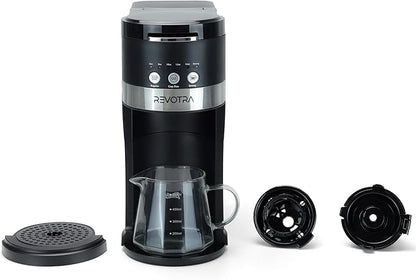 Single Serve Coffee Maker for Pods & Ground Coffee, 6 to 14oz Brew Sizes, Strong Brew Option, Fast Brewing, Compact Design with Removable 40oz Reservoir, Travel Mug Friendly, christmas gift