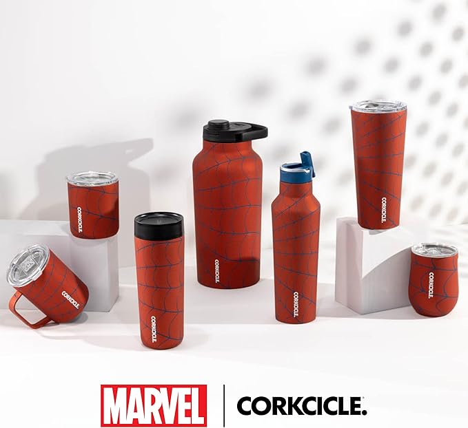 Corkcicle Classic Coffee Mug - Triple Insulated Stainless Steel for Travel - Shatter-Proof Lid - Keeps Drink Hot Over 3 Hours - Holiday Mug Gift - Great for Gifting Warmth - 16 oz - Spider-Man