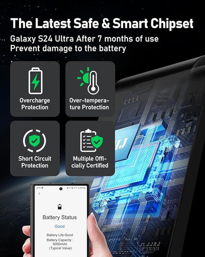 5 in 1 Samsung Charging Station, Android Wireless Charger for Samsung Galaxy S26 Ultra/S25/S24/S23/S22/S21, Chargers Stand for Galaxy Watch Ultra/7/6/5, Galaxy Buds 2/2 Pro, Black