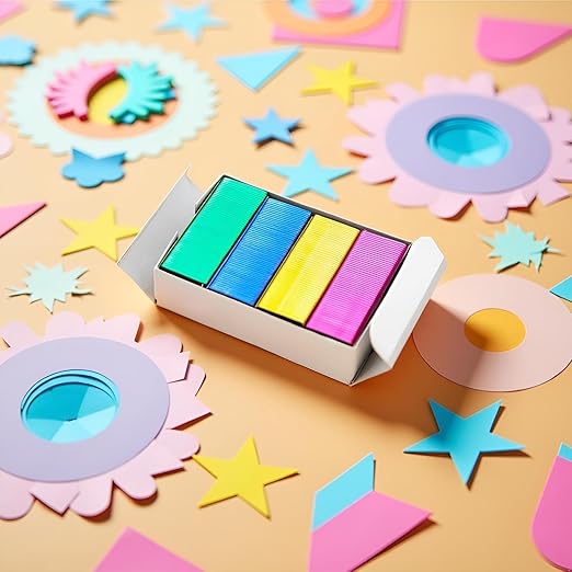 800Pcs Mini Color Staples DIY Shop Stapler Refills Standard Book Staples Mini Color Office Office Supplies