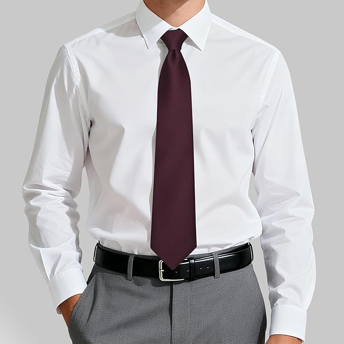Fineknot Black Ties for Men, Formal Neckties for Men, Solid Color Mens Ties for Business, Wedding, Party, Mens Neck Tie