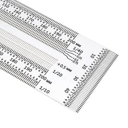 Precision Marking T-Rule Stainless Steel T Square with Mechanical Pencil & 0.5mm Refill Scribing Line Ruler for Marking or Measuring, for Carpenters, Designers, Architects, Engineers 200mm