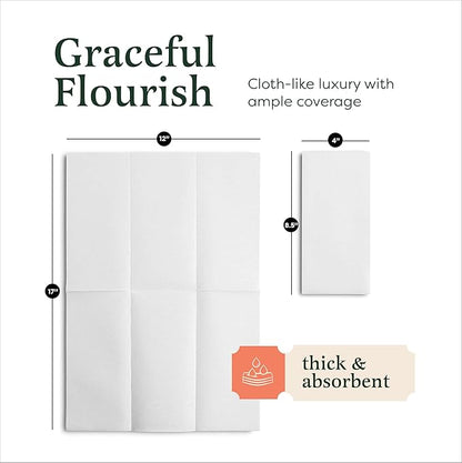 Linen-Feel European-White Paper Napkins - Decortive Cloth-Like Disposable Dinner Napkins - Soft And Absorbent. For Kitchen, Party, Wedding, Bathroom Or Any Occasion. (Pack of 1000)