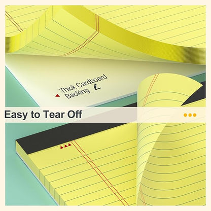 Yellow Legal Pads 8.5×11 Paper Tablets, College Ruled Yellow Writing Pads 3 Pack Note Pads 8.5"x11" 30 Sheets/60 Pages, Sturdy Backing – Lined Notepad Ideal for Students, Office, and Business Use