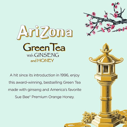 Arizona Green Tea with Ginseng and Honey, Tetra Box, 6.75 Fl Oz, Pack of 32