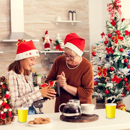 Disposable Paper Cups,60pcs Yellow Paper Cups For DIY Wedding Party Picnic BBQ Travel and Event 8OZ (Yellow)