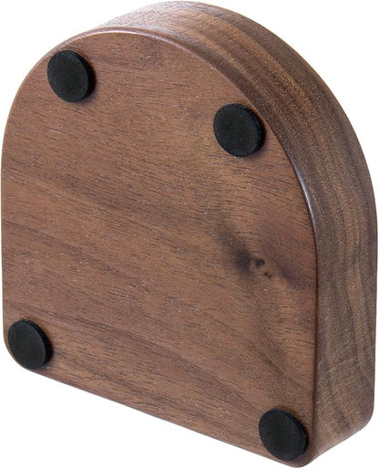 MyGift Dark Walnut Solid Wood Tabletop Guest Party Cup Holder Dispenser with Marker Pen Slots