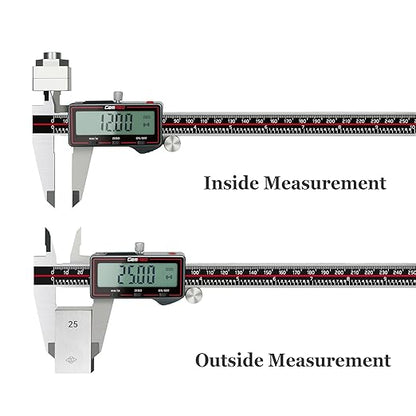 GemRed Wireless Digital Caliper, 300mm Stainless Steel Precision Measuring Tool with Data Output, Inch/MM Conversion, Zero Reset, Auto Off, for DIY, Woodworking, Jewelry Making