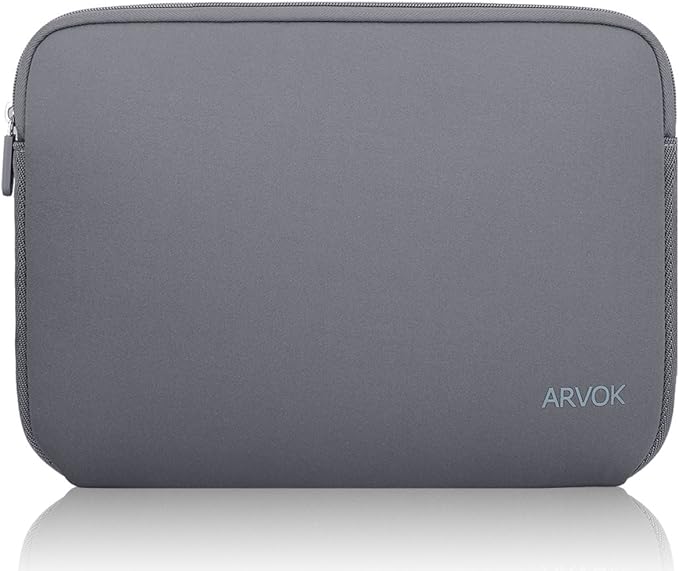 Arvok 13 13.3 14 Inch Laptop Sleeve Case for MacBook Pro/MacBook Air 13-14 inch, Water-Resistant Notebook Chromebook Computer Pouch, Carrying Bag Cover for HP/Dell/Lenovo/Asus/Acer, Gray