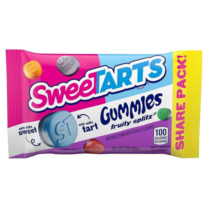 SweeTARTS Gummies Fruity Splitz, Candy, Sweet and Tart, Share Pack, 3 oz, 12 count