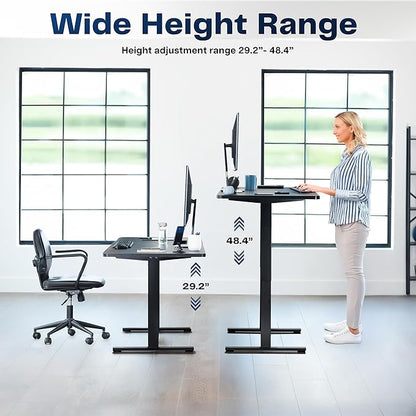 VIVO Electric 55 x 28 in Standing Desk, Memory Height Adjustment, 1B Series, One-Piece Rustic Vintage Brown Top, Gray Frame, DESK-KIT-1G55N