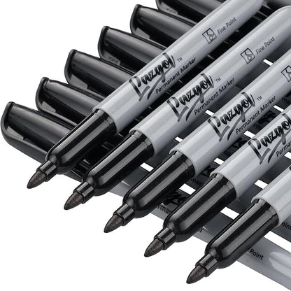 Permanent Markers Bulk, 120 Pack Fine Tip Black Permanent Markers, Waterproof Markers, Premium Smear Proof Pens, Quick Drying, Office Supplies for School, Office, Home