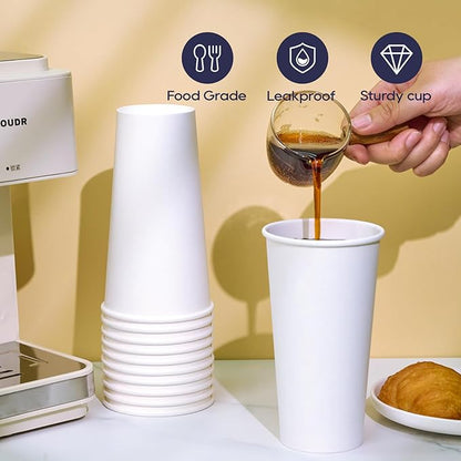 LITOPAK 1000 pack Paper Cup Disposable 20 oz, Bulk White Paper Cups, Hot Paper Coffee Cups for Offices, Schools, Shops, Restaurants