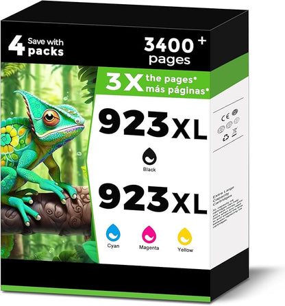 923XL (923e) Ink Cartridges Fit for HP OfficeJet Pro 8130e 8135e 8125e Printers Replacement for 923 e XL for HP923 8122e 8138e 8139e 8125e 8124 8124e 8130 8132e 8134e Black Cyan Magenta Yellow 4 Pack