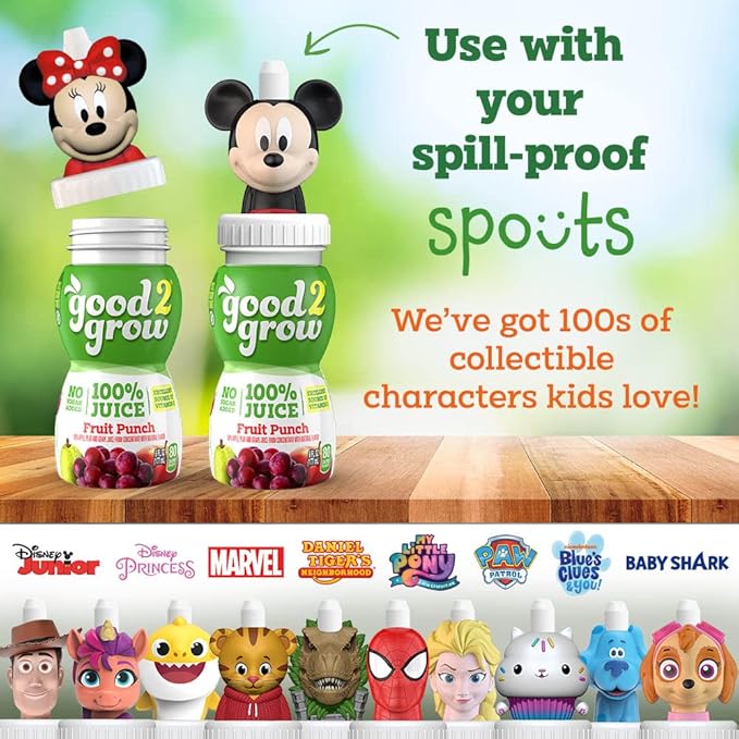 good2grow 100% Fruit Punch Flavored Juice for Kids - Juice Bottles Bulk 24 Pack, Reusable Bottle, No Sugar Added, Good Source of Vitamin C - 6 fl oz, Pack of 24 (Spill Proof Tops Not Included)