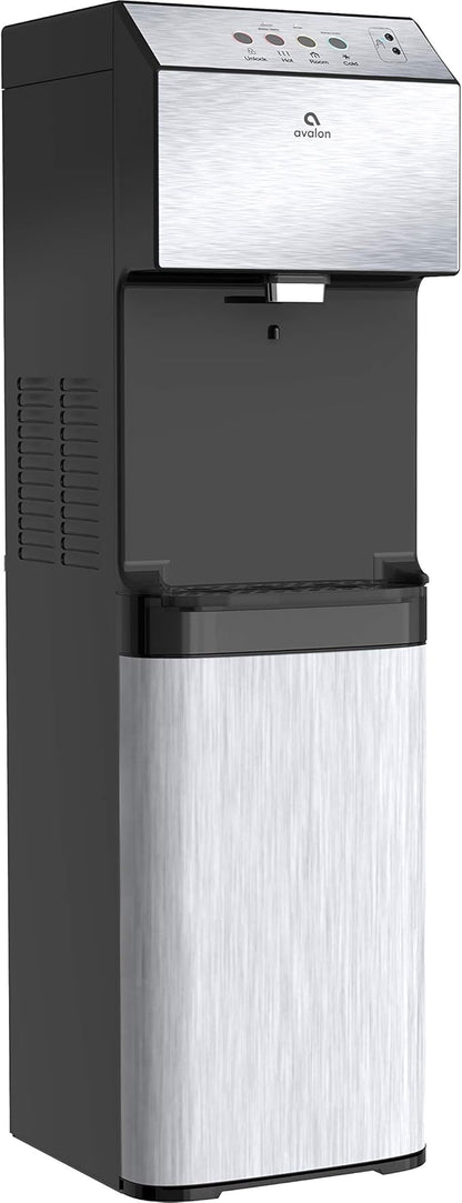 Avalon Hand-Free Touchless Electric Bottleless Water Cooler Dispenser with BioGuard- 3 Temperatures, Digital Clock with Temperature Control, Self Cleaning, Anti-Microbial Coating, Stainless Steel