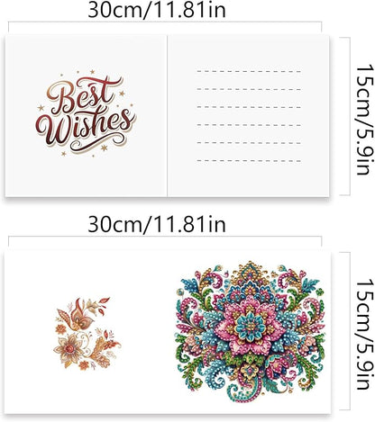 jinglinhh 12pcs Mandala Diamond Art Painting Greeting Cards with Envelopes, DIY Card Making Kits for Adults, Diamond Art Christmas Cards for Birthday Holiday Postcards Craft Gifts