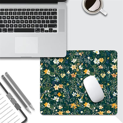 Square Mouse Pad Wild Flower 1, Personalized Premium-Textured Custom Mouse Mat Design, Washable Mousepad Cloth, Non-Slip Rubber Base Computer Mouse Pads for Wireless Mouse